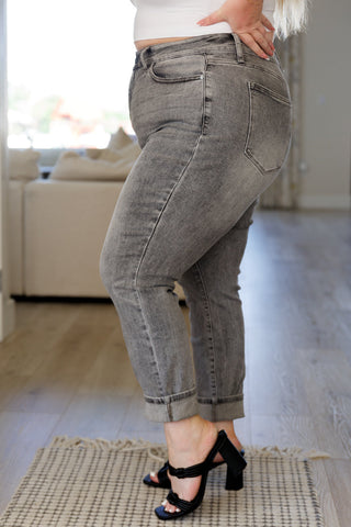 Judy Blue Charlotte High Rise Stone Wash Slim Jeans in Gray - Exclusive