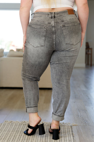 Judy Blue Charlotte High Rise Stone Wash Slim Jeans in Gray - Exclusive