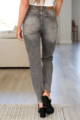 Judy Blue Charlotte High Rise Stone Wash Slim Jeans in Gray - Exclusive