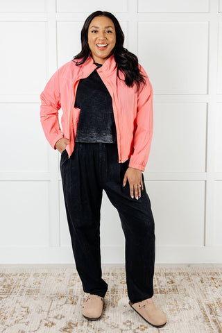 Rae Mode Fit Happens Nylon Tennis Jacket in Coral Rose