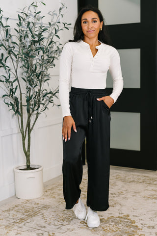 Jodifl City Ease Wide Leg Bottoms in Black
