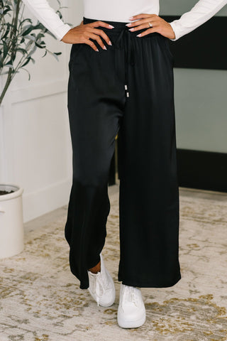 Jodifl City Ease Wide Leg Bottoms in Black