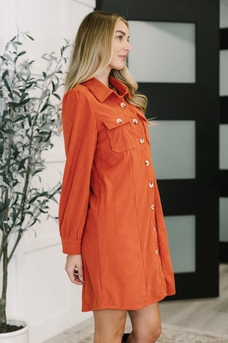 One Eleven North Clever in Corduroy Shirt Dress