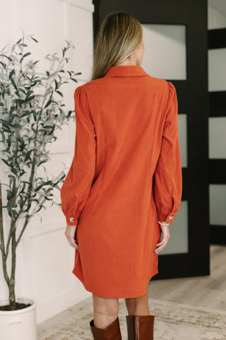 One Eleven North Clever in Corduroy Shirt Dress