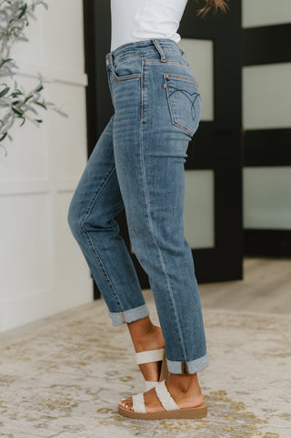 Judy Blue Colette Mid Rise Boyfriend Classic Cuffed