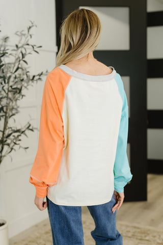 One Eleven North Color Me Confused Color Block Top