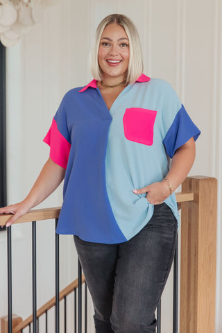 Jodifl Color Me Cool Color Block Top