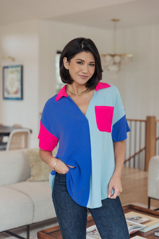 Jodifl Color Me Cool Color Block Top