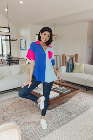 Jodifl Color Me Cool Color Block Top