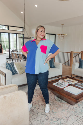 Jodifl Color Me Cool Color Block Top
