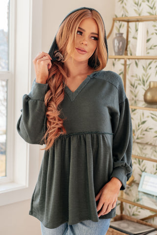 7th Ray She's Not Wrong Hooded V-Neck Pullover