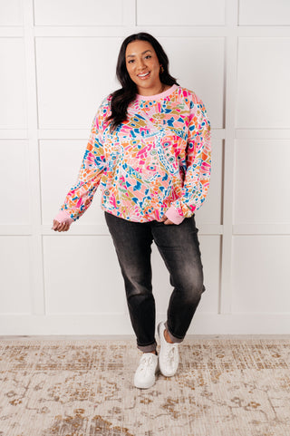 One Eleven North Confusing Times Abstract Print Pullover
