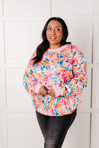 One Eleven North Confusing Times Abstract Print Pullover