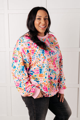 One Eleven North Confusing Times Abstract Print Pullover