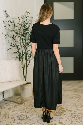 One Eleven North Contrast Charm Midi Black Dress