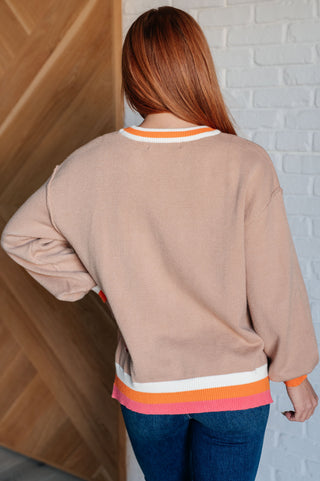 One Eleven North Conversational Moment Striped Trim Sweater