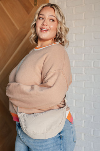 One Eleven North Conversational Moment Striped Trim Sweater