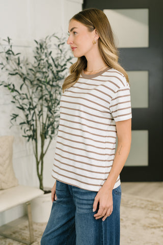 Zenana Convincing Argument Casual Tee in Mocha