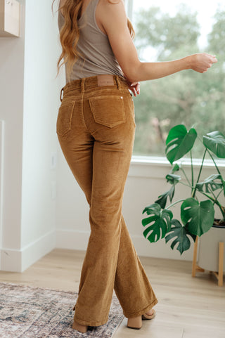 Judy Blue Cordelia Bootcut Corduroy Pants in Camel - Exclusive