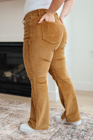 Judy Blue Cordelia Bootcut Corduroy Pants in Camel - Exclusive