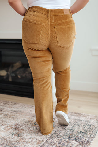 Judy Blue Cordelia Bootcut Corduroy Pants in Camel - Exclusive