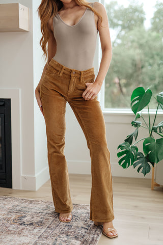 Judy Blue Cordelia Bootcut Corduroy Pants in Camel - Exclusive
