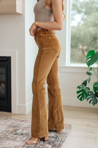 Judy Blue Cordelia Bootcut Corduroy Pants in Camel - Exclusive