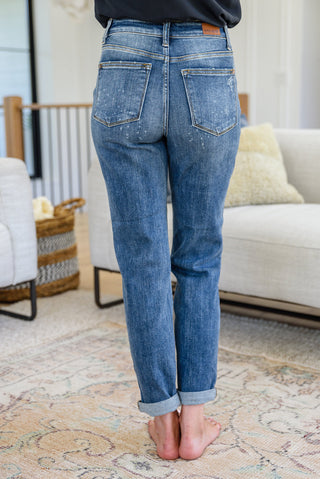 Judy Blue Corey Hi Rise Bleach Splash Boyfriend Jeans - Exclusive