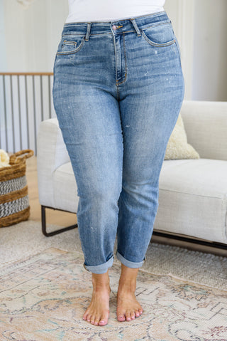 Judy Blue Corey Hi Rise Bleach Splash Boyfriend Jeans - Exclusive