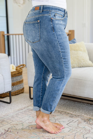 Judy Blue Corey Hi Rise Bleach Splash Boyfriend Jeans - Exclusive