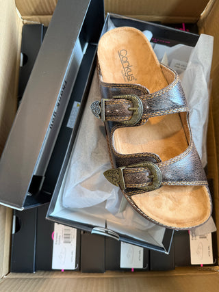 Corkys "Atta Girl" Espresso Crinkle Sandal Shoe