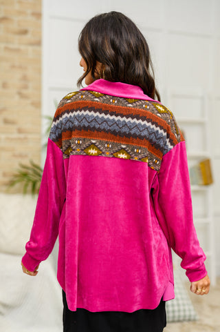Hailey & Co Cozy Cabin Days Sweater in Magenta