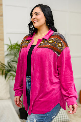 Hailey & Co Cozy Cabin Days Sweater in Magenta