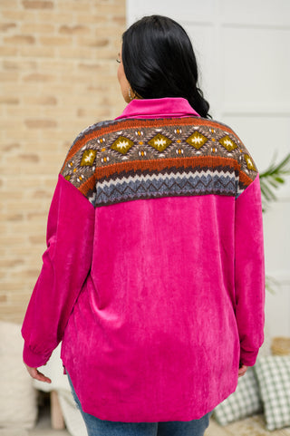 Hailey & Co Cozy Cabin Days Sweater in Magenta
