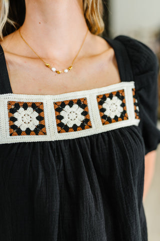 One Eleven North Craft Night Crochet Detail Top