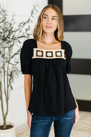 One Eleven North Craft Night Crochet Detail Top