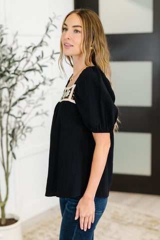 One Eleven North Craft Night Crochet Detail Top