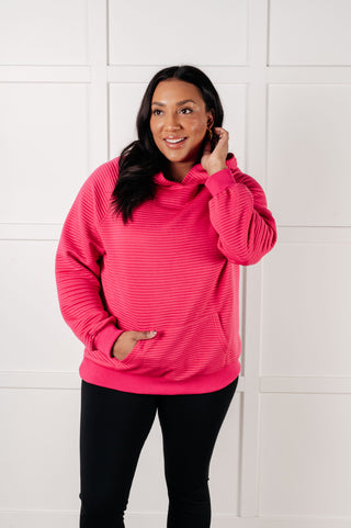 One Eleven North Crosswalk Textured Hoodie in Rose