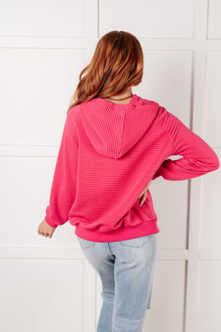 One Eleven North Crosswalk Textured Hoodie in Rose
