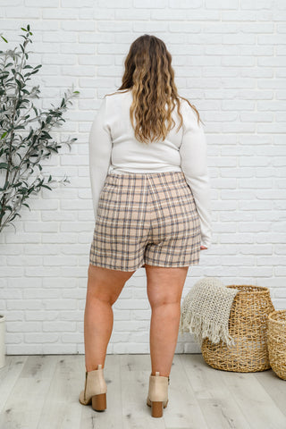 Hailey & Co Cute As A Button Plaid Mini Skort