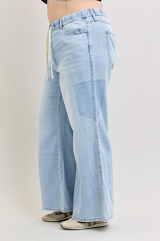 Judy Blue High Waist Featherweight Drawstring Palazzo Denim Jeans 881091