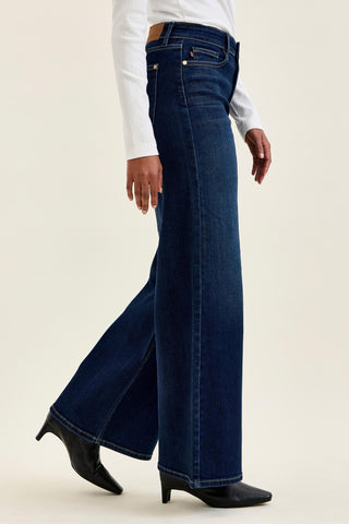 Judy Blue High Waist Lux Dark Twighlight Retro Wide Leg Denim Jeans 82748