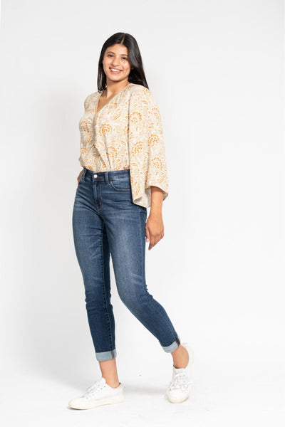 Judy Blue Basic Mid-Rise Cuffed Slim Denim 82428-Jeans-Sunshine and Wine Boutique