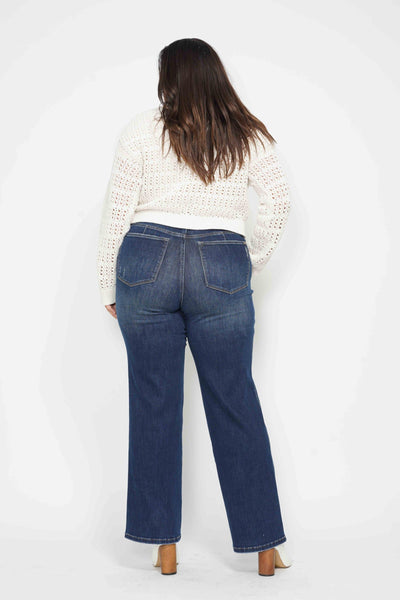 Judy Blue High Waist "Tummy Control" Classic Straight Denim Jeans 88869-Jeans-Sunshine and Wine Boutique