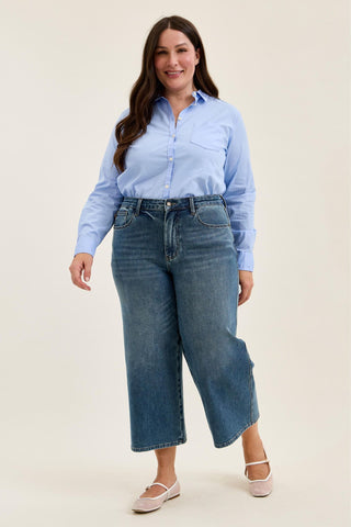 Judy Blue High Waist Dottie Quarry Fade Wide Leg Denim Jeans 881186