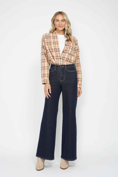 Judy Blue High Waist Tummy Control Retro Wide Leg Crop Denim 88849-Jeans-Sunshine and Wine Boutique