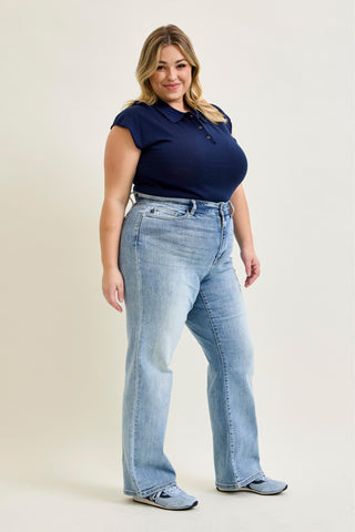 Judy Blue High Waist Light Wash Straight Denim Jeans 82501