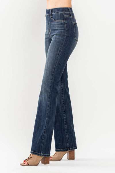 Judy Blue High Waist Vintage Pull On Slim Bootcut Denim 88589-Jeans-Sunshine and Wine Boutique
