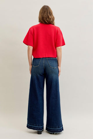 Judy Blue High Waist Front Patch Pockets Palazzo Denim Jeans 881046