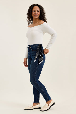 Judy Blue High Waist Tummy Control Sienna Bandana Skinny Denim Jeans 881156